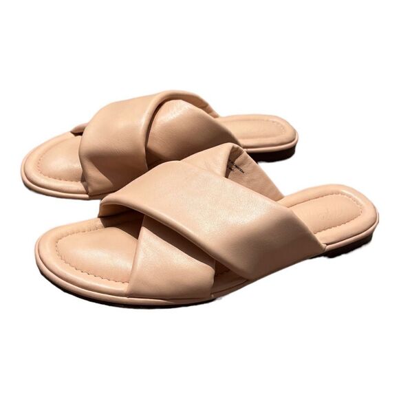 J. CREW Shoes Women's 8.5 Pink Sandal Menorca Padded Cross-Strap BE789 Open Toe - Picture 1 of 7